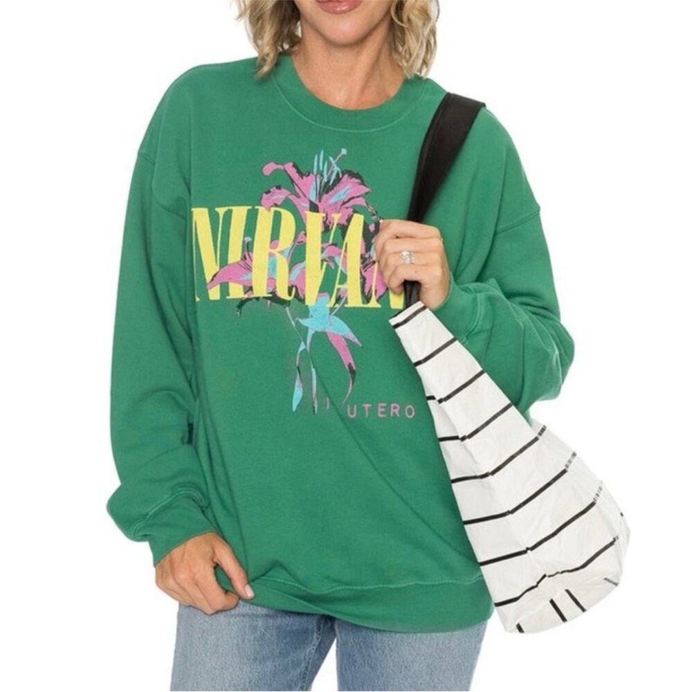 DAYDREAMER Nirvana Lilies Boyfriend Crew Size XS NWT MSRP $158 - Picture 7 of 8